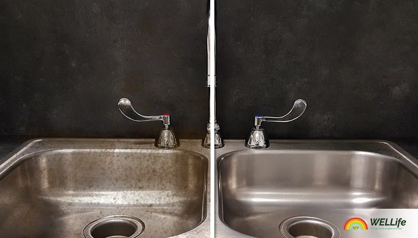 deep clean a kitchen sink